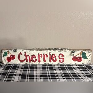 Cherry vintage wood sign